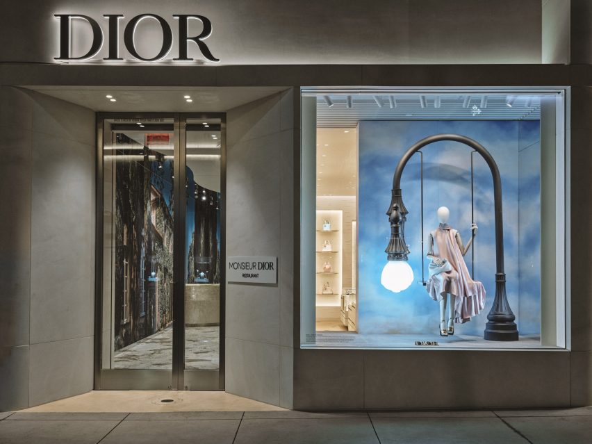 Dior window displays by Alex Chinneck