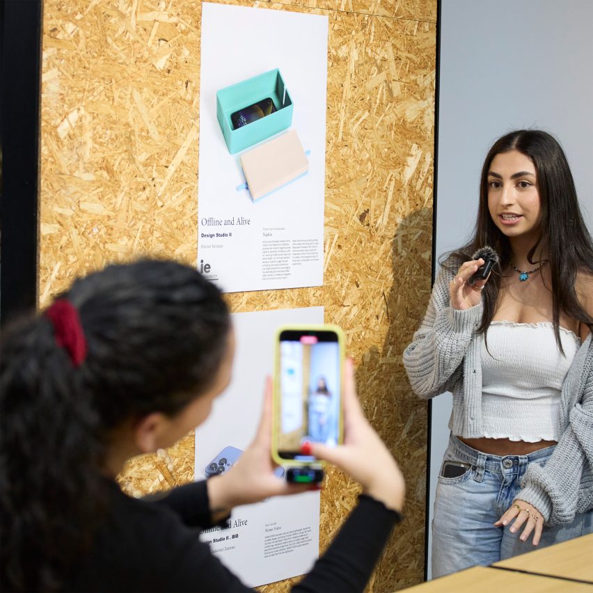 students presenting design work