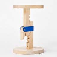 Woodworking clamps inform playful height-adjustable IKEA stool