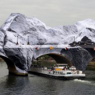 JR engulfs Paris's oldest bridge with giant cavernous inflatable