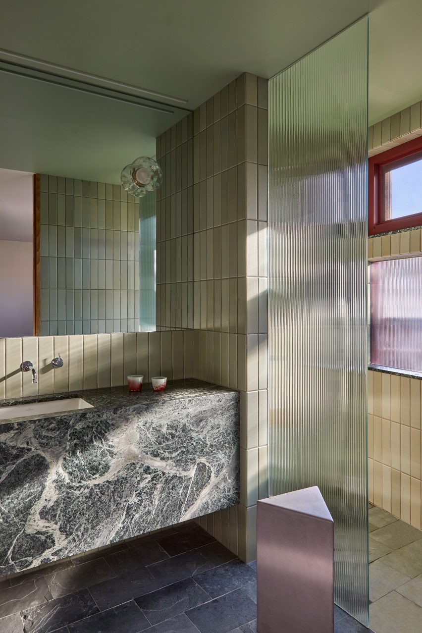 Bathroom interior at Laneway House