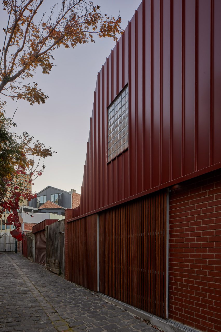 Laneway view of home extension by MRTN Architects