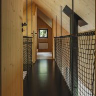 Upstairs in Czech log cabin