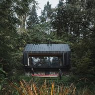 Log cabin surrounded by Czech forest