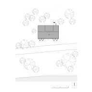 Overhead view of River, Rock and Fire cabin by Mimosa Architects