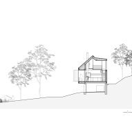 Section of River, Rock and Fire cabin by Mimosa Architects