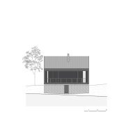South elevation of River, Rock and Fire cabin by Mimosa Architects