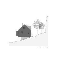 East elevation of River, Rock and Fire cabin by Mimosa Architects