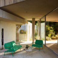Scaffold outdoor occasional tables by Haldane