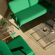 Scaffold outdoor occasional tables by Haldane