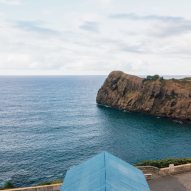 The Blue House Atelier Backlar overlooking bay