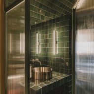 Turo Park Sigla Studio green tiled bathroom