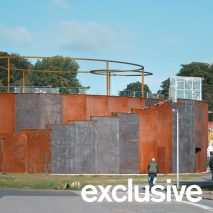 Weathered steel cloaks pumping station by GinnerupArkitekter