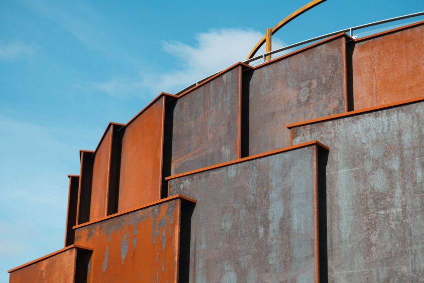 Panelled exterior of pumping station in Denmark