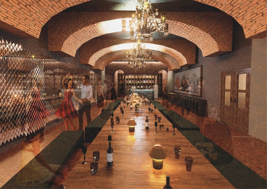 Render of a bar and cultural centre