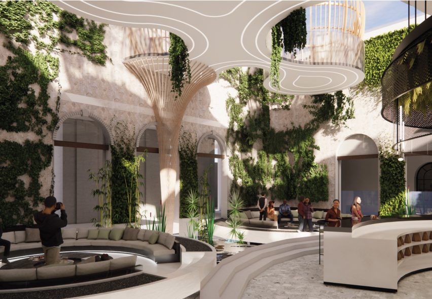 Render of a hospitality space