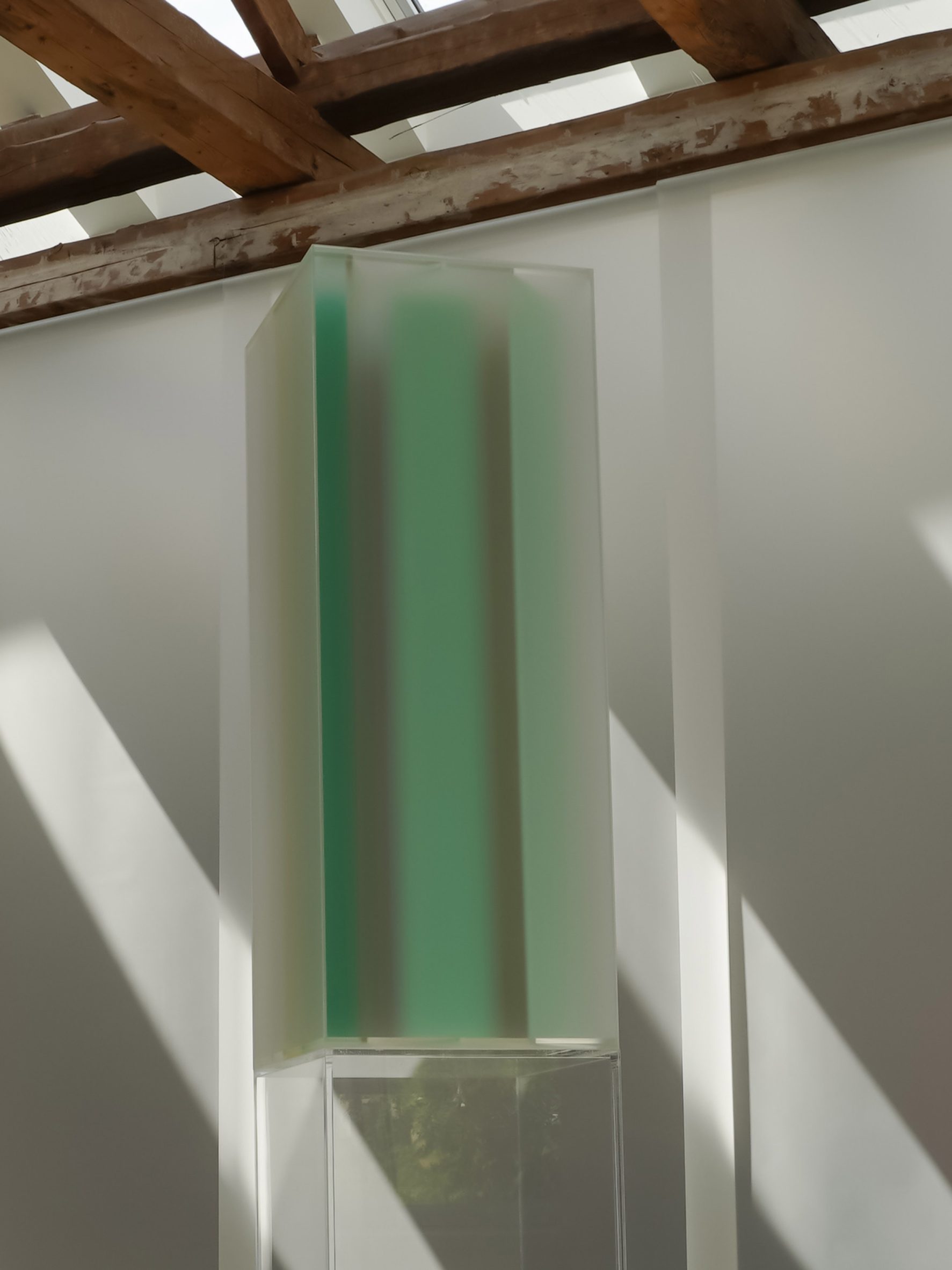 Close-up of acrylic sculpture