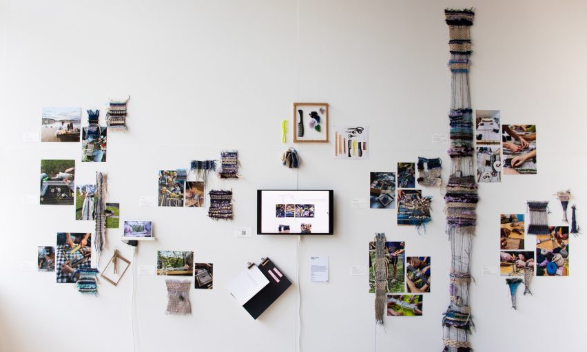 Image of a collage of pictures on a white wall.