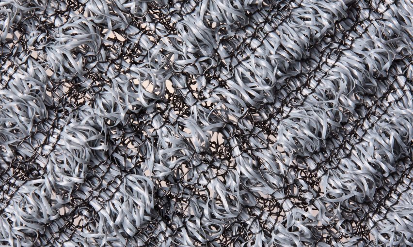 Magnified image of a woven fabric.