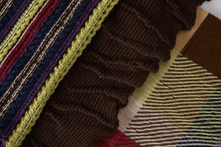 Close up shot of colourful textiles