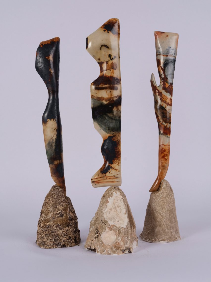 Three sculptural ceramic pieces