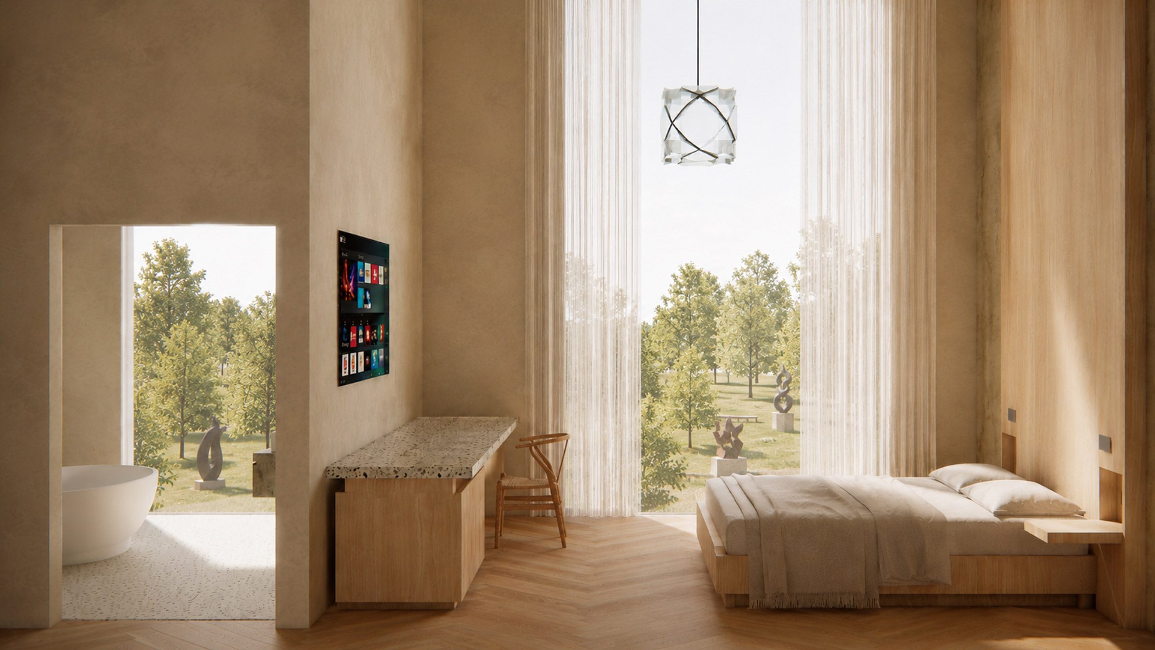 Render of a contemporary hotel