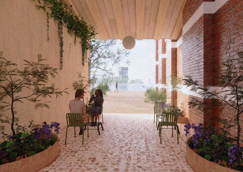 Render of a wellness retreat for students