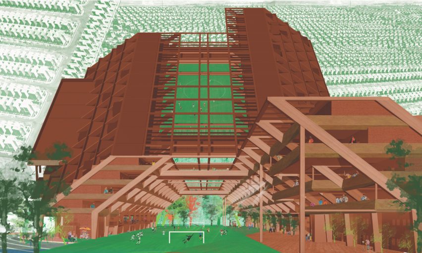 Illustration of a football stadium