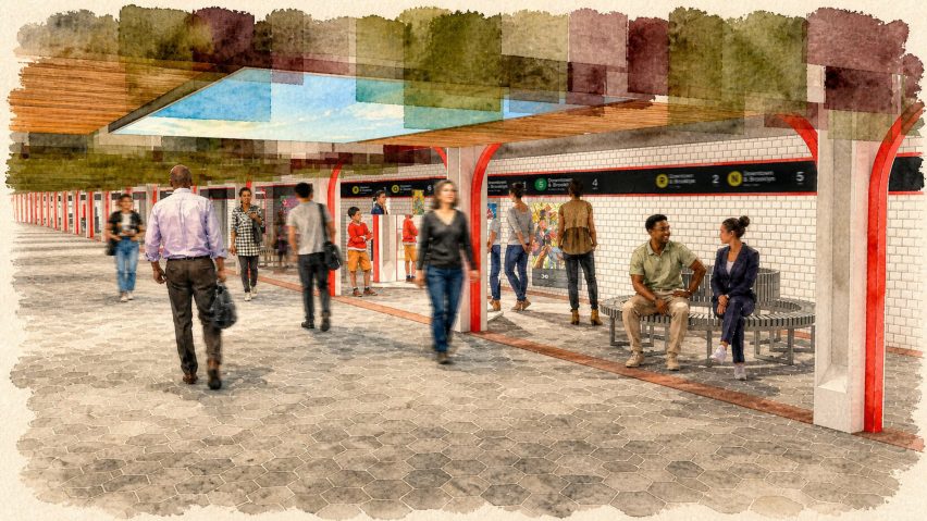 Digital illustration of an underground hub