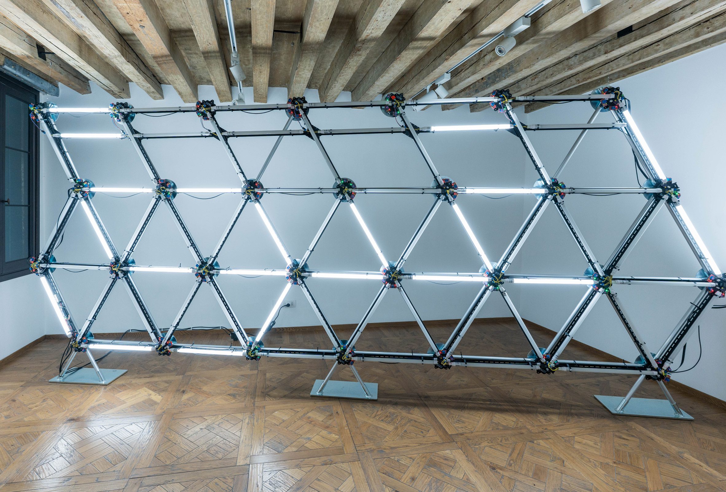 Photo of a geometric, metal structure