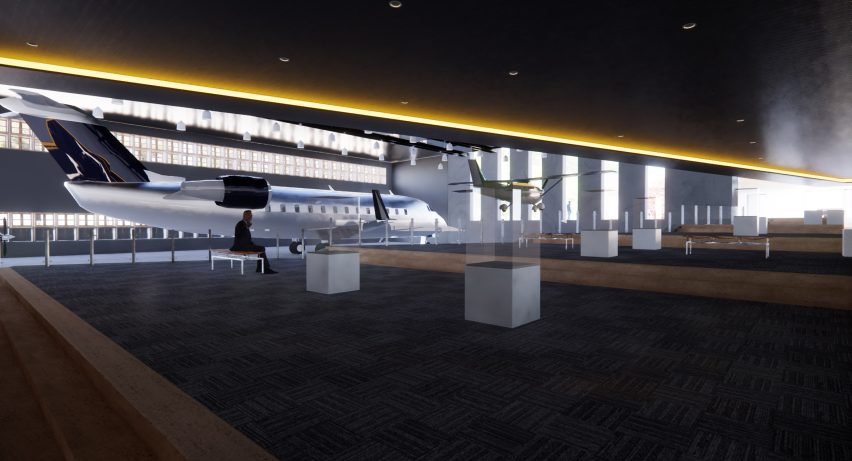 Render of an aviation centre