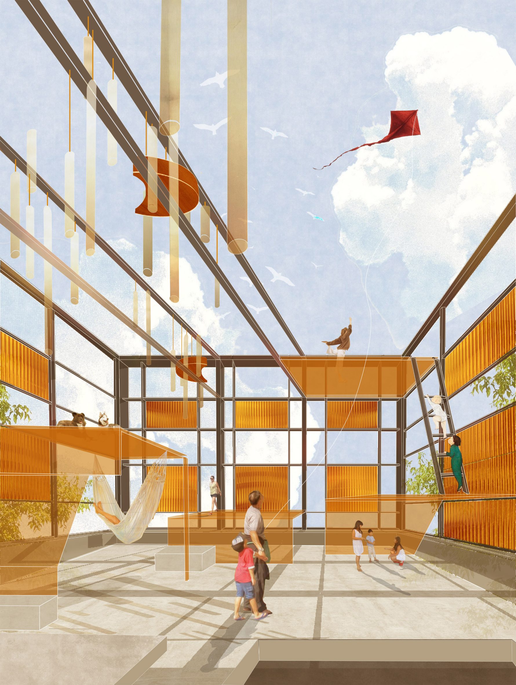 Render of a community space