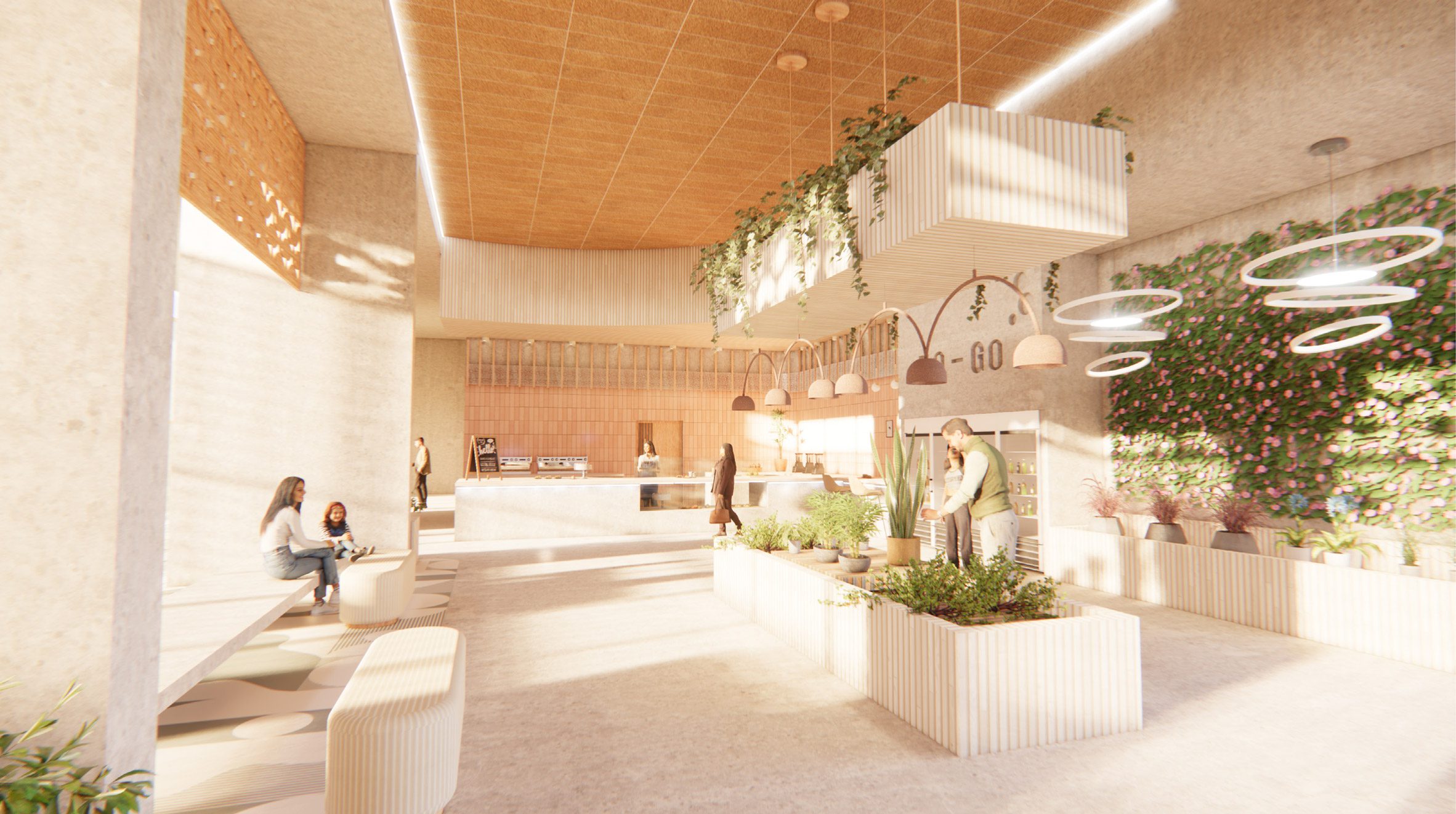 Render of a community hub