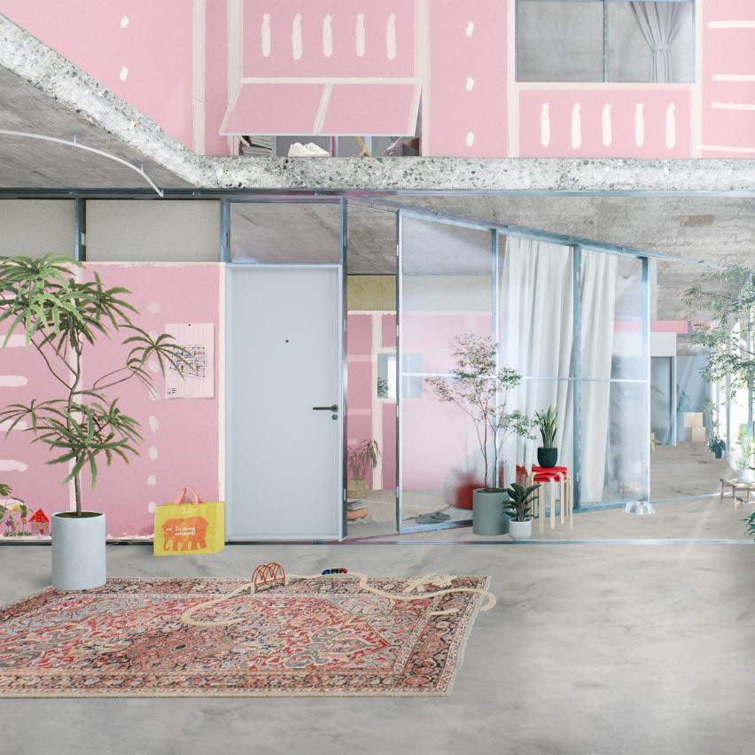 A digital illustration of a flat in London