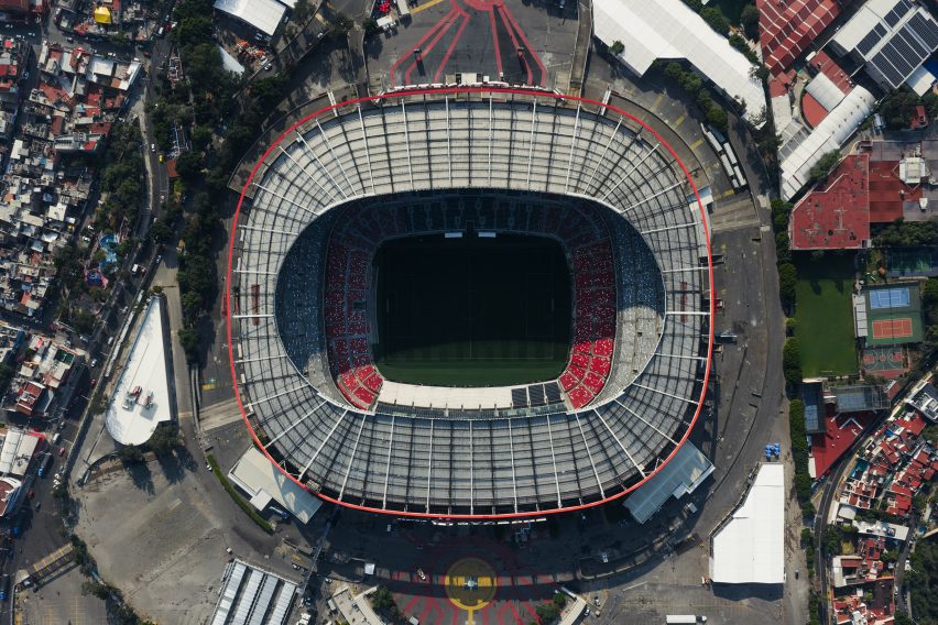 Aerial view of Azteca Stadium