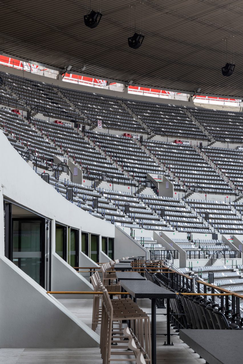 Azteca stadium from a box