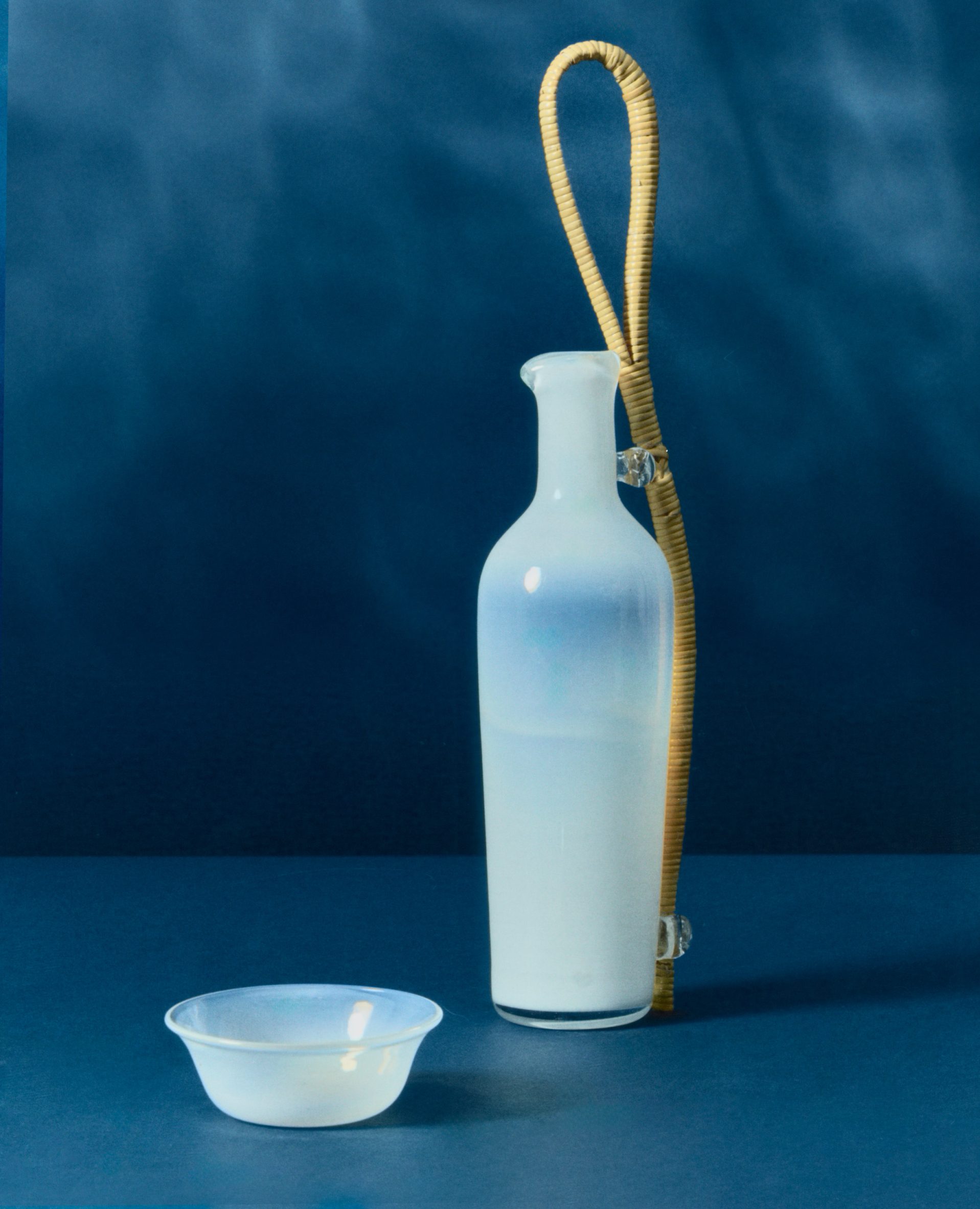 A bottle made from glass