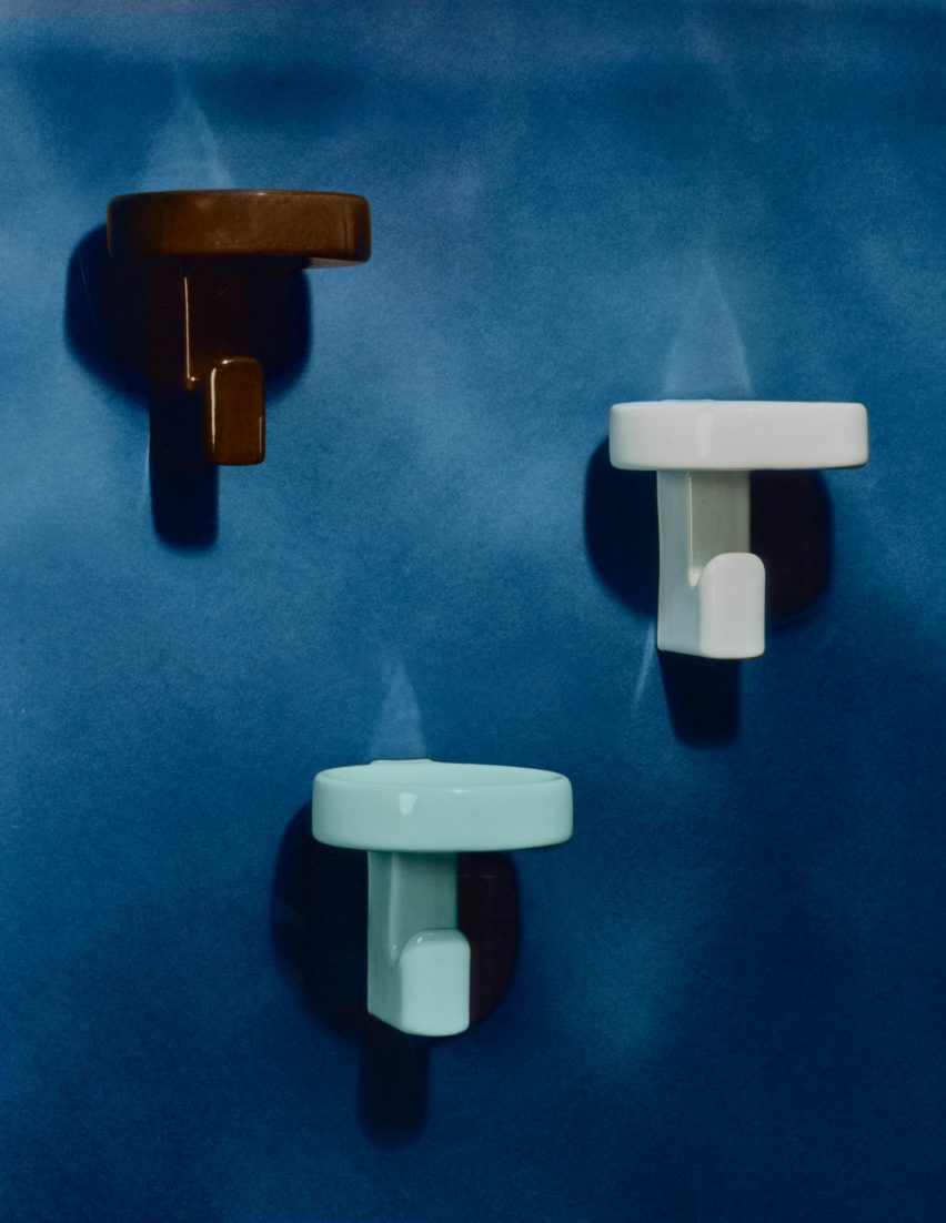 Ceramic shelf and hook