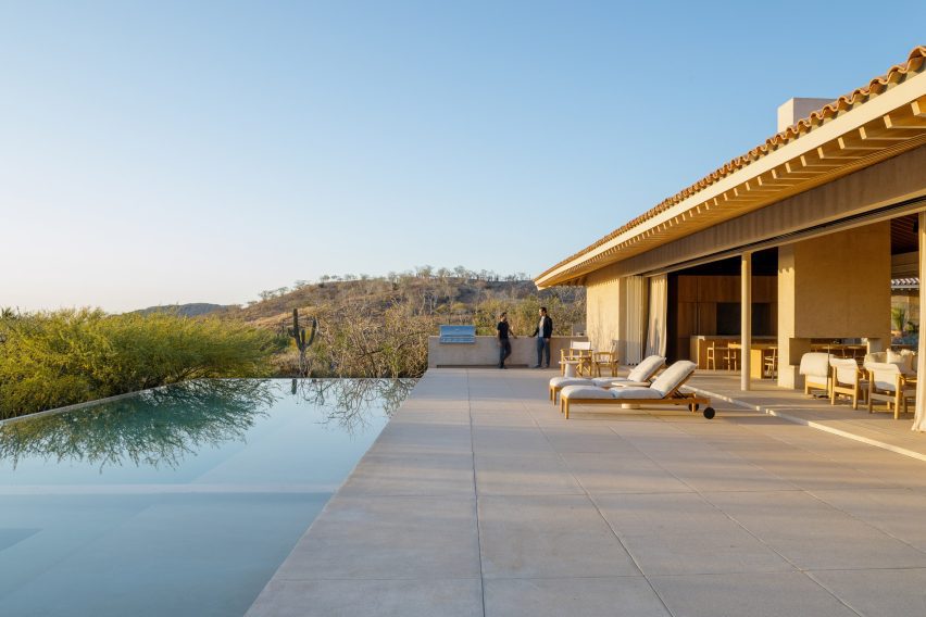 A swimming pool terrace with panoramic views