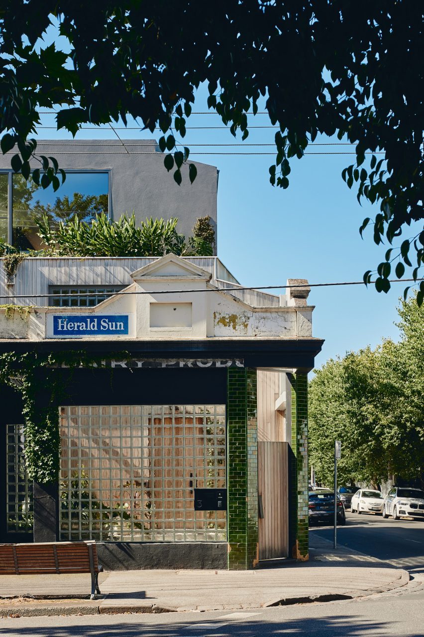 The Corner Shop Kister Architects glass brick facade