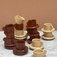 Dutch designer Rick Tegelaar showed his press-moulded cups