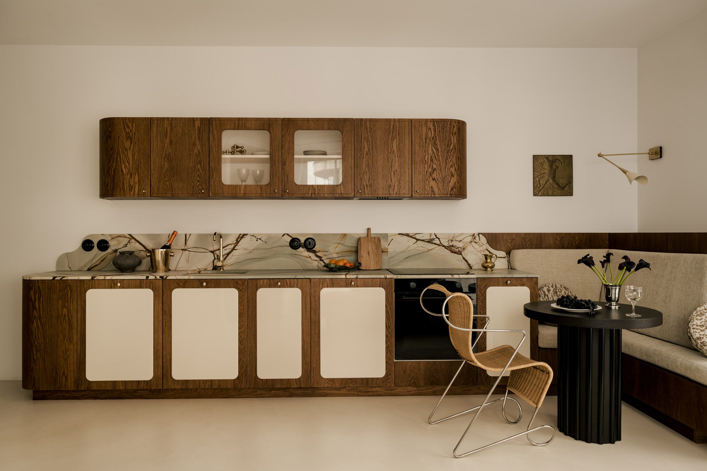 Kitchen of 34 Square Meter Apartment in Warsaw by Dawid Konieczny