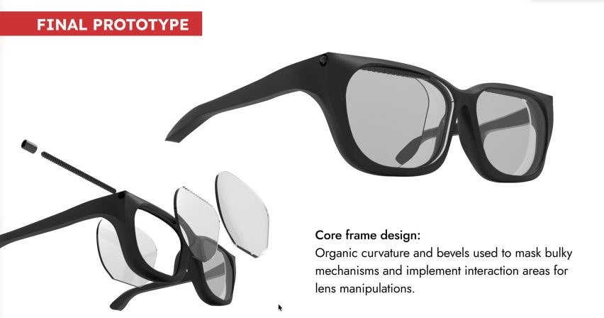Visualisation of glasses with black frame