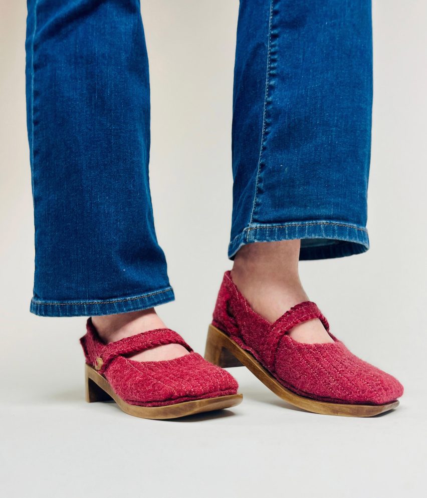image of a person wearing red shoes