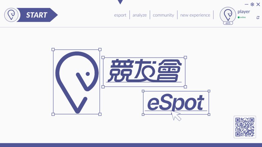 A webpage-like screen showing various tabs and logos