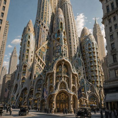 Thierry Lechanteur AI-generated image of Antoni Gaudí hotel