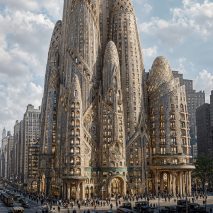 Gaudí's Hotel Attraction in New York visualised by AI artist