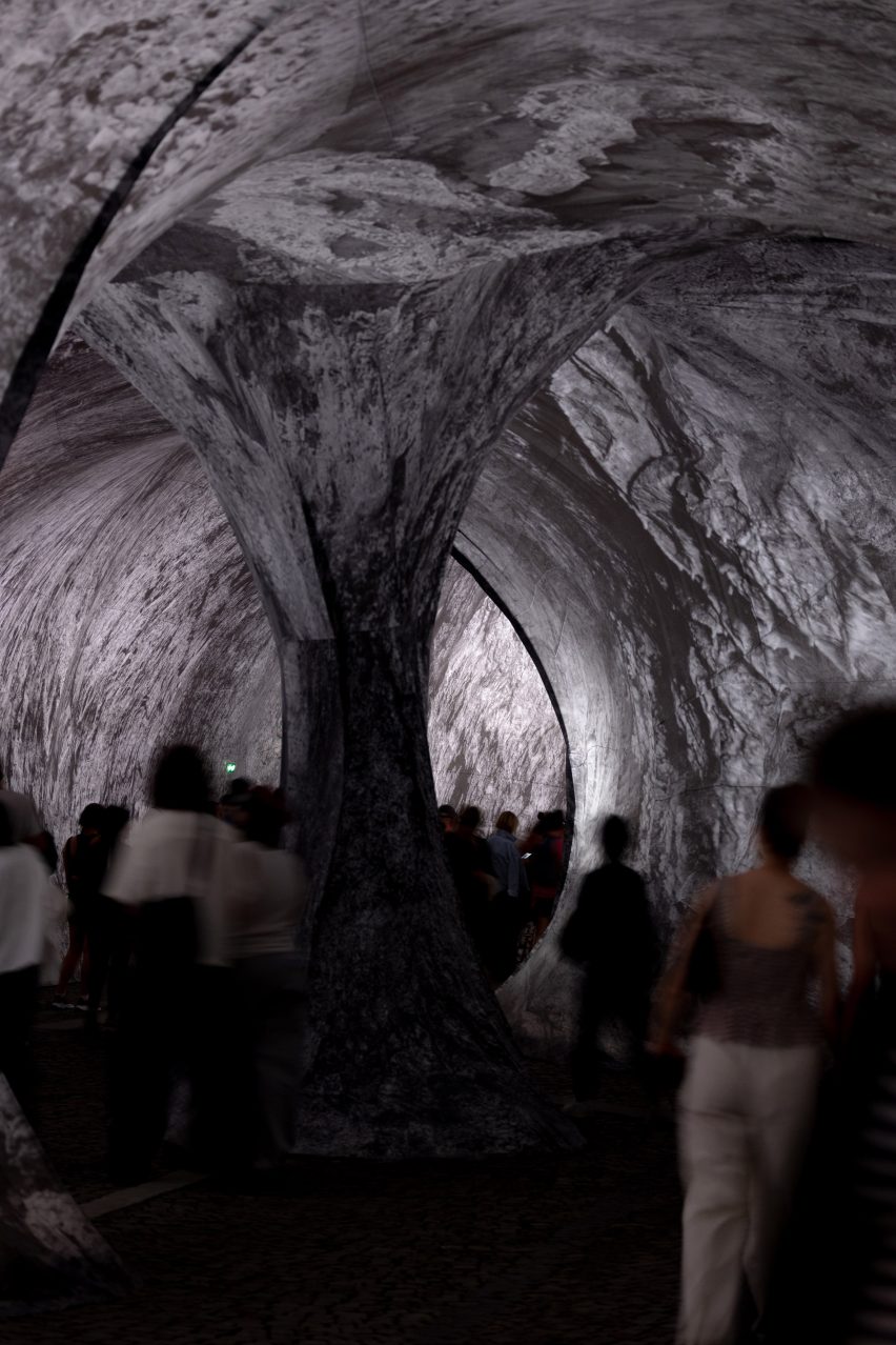 Interior of La Caverne du Pont Neuf by JR