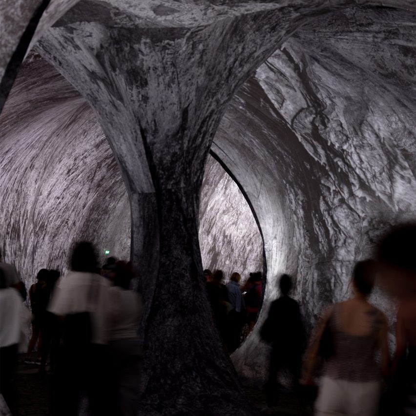 Interior of La Caverne du Pont Neuf by JR
