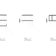 Sections of Negrilla House by Croxatto and Opazo Architects